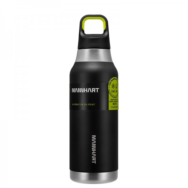 Mannhart by Spigen B213 Çift Katmanlı Travel Mug Paslanmaz Çelik Termos 500 ml Siyah 1