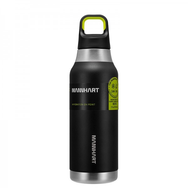 Mannhart by Spigen B213 Çift Katmanlı Travel Mug Paslanmaz Çelik Termos 500 ml Siyah
